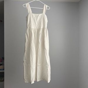 Cream midi smocked dress